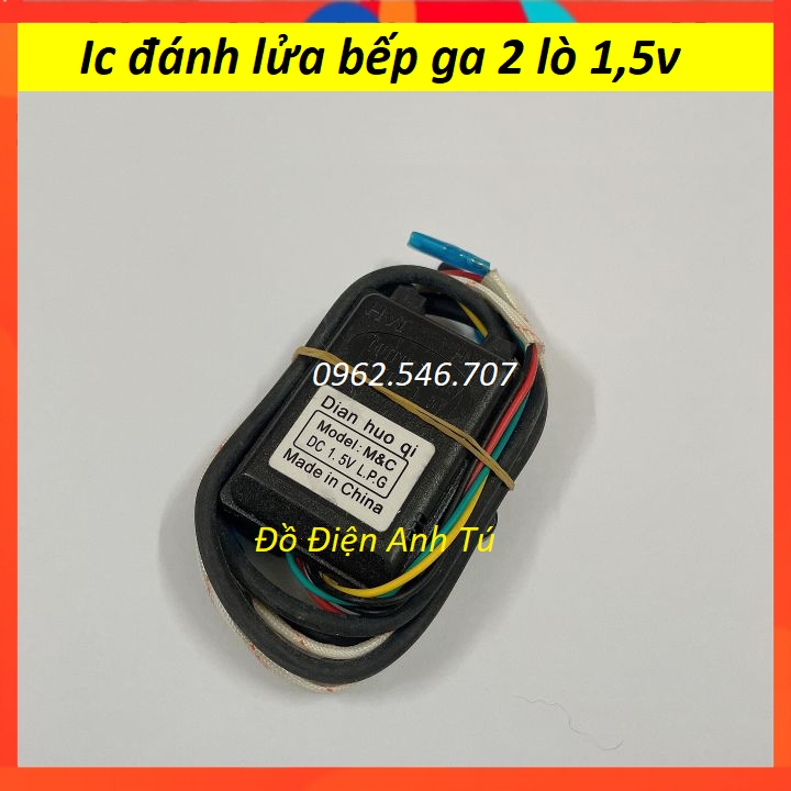 Bộ 1 IC 2 lò điện tử đánh tia lửa điện bếp gas âm đa năng | Ic đánh lửa bếp ga 2 lò 1,5v | Ic đánh lửa | Ic đánh lửa bếp gas