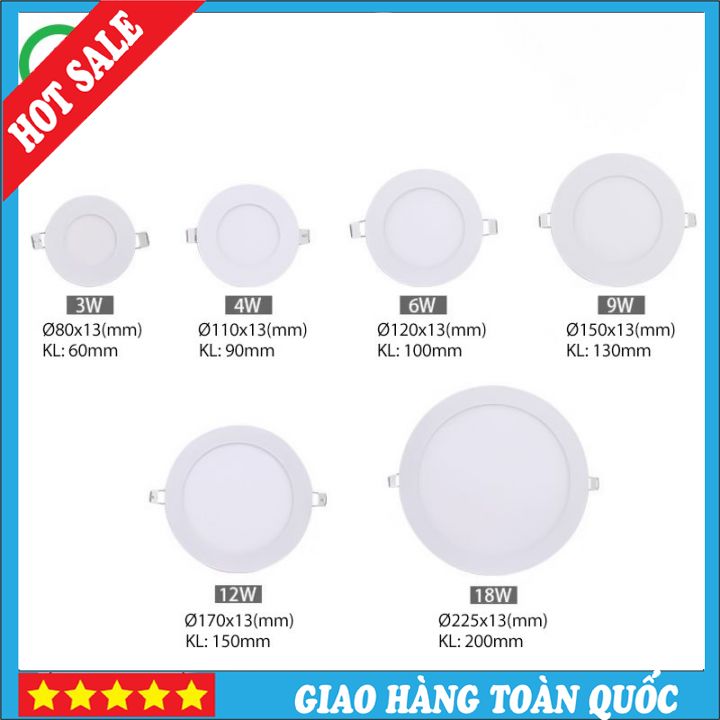 Đèn LED Downlight Âm Trần Siêu Mỏng 3W 4W 6W 9W 12W 18W Arolight, BH 24 THÁNG