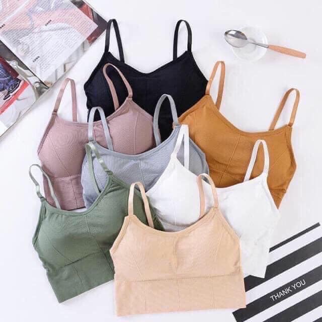 Áo tập gym - Áo lót bra gân len tăm tập gym co dãn thoải mái [bra quây]