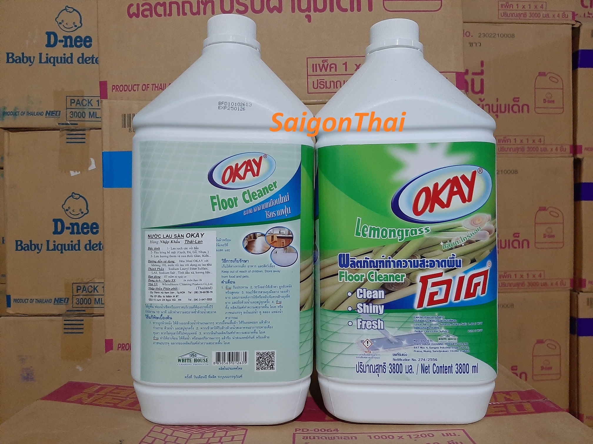 Nước lau sàn okay thái lan 3800ml - xanh hương xả