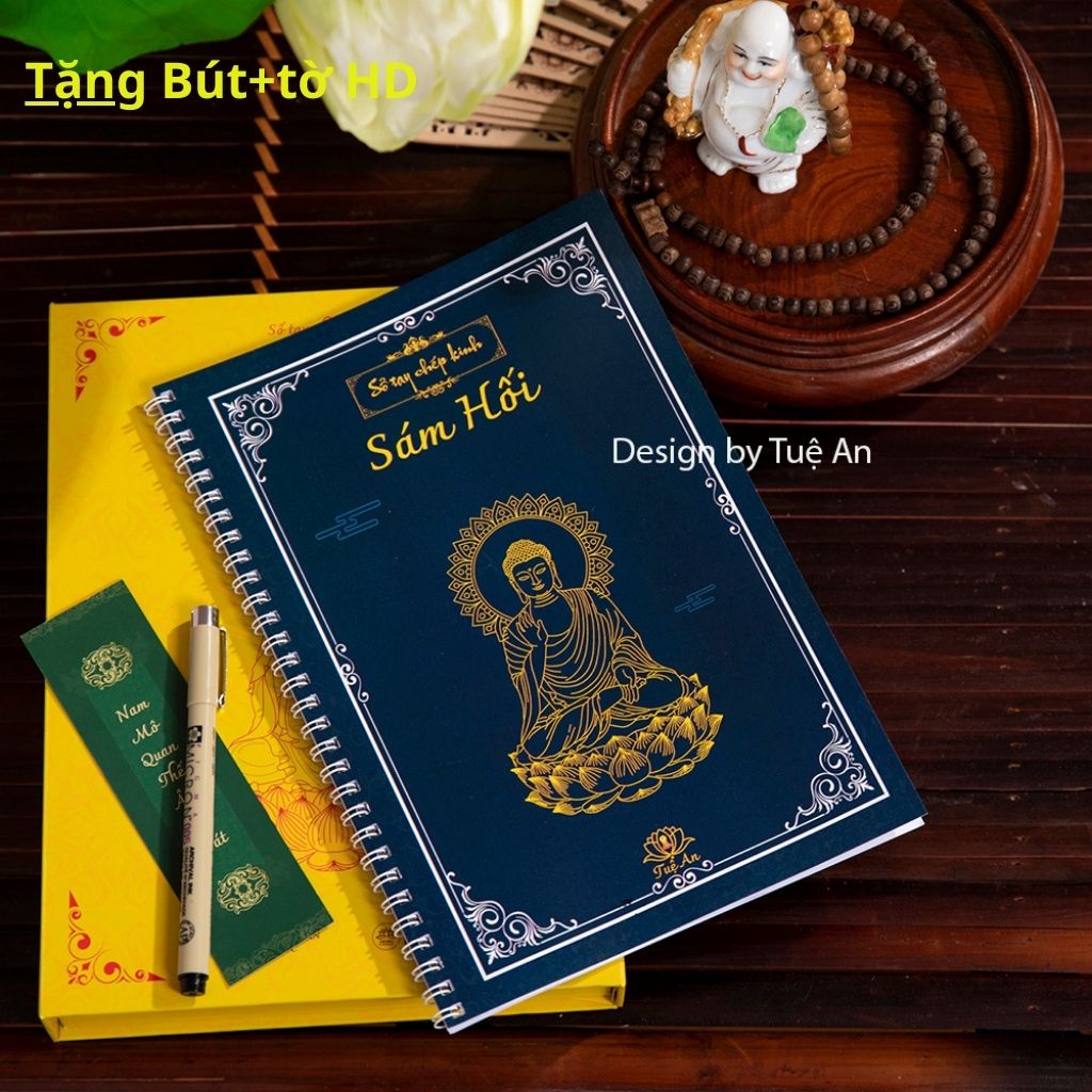 Sổ tay chép kinh sám hối in mờ cao cấp - pháp tâm, sổ tay chép kinh dành cho người mới bắt đầu