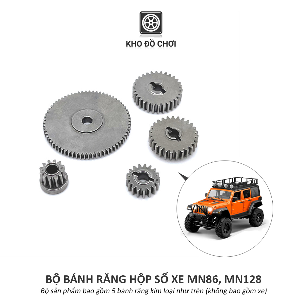 Bộ bánh răng kim loại nâng cấp cho hộp số xe MN86, MN128 tỉ lệ 1:12