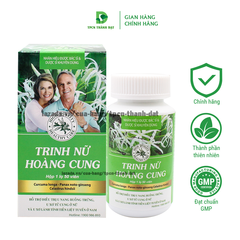 Viên uống Trinh Nữ Hoàng Cung thảo dược hỗ trợ hạn chế phát triển u xơ tử cung, u nang buồng trứng - Lọ 50 viên