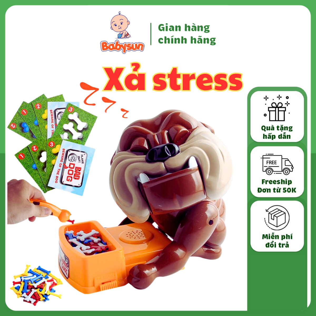 Bộ đồ chơi gắp xương chó cỡ lớn, chó gặm xương- Trò chơi giải trí cùng gia đình