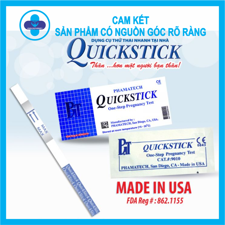 [CHÍNH HÃNG] Que thử thai Quickstick - độ nhạy và độ chính xác rất cao