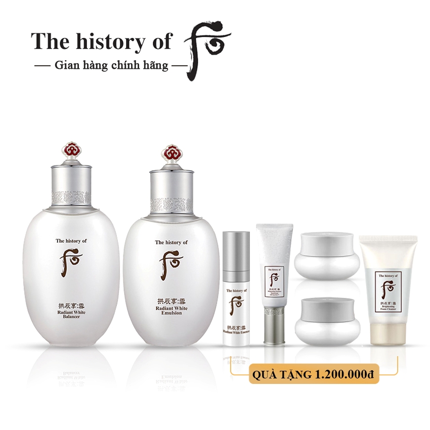 Bộ Dưỡng Trắng Da Đông Y Whoo Radiant White 7pcs - Bộ dưỡng trắng da Whoo; Bộ dưỡng trắng whoo; dưỡng trắng da whoo; thâm nám whoo