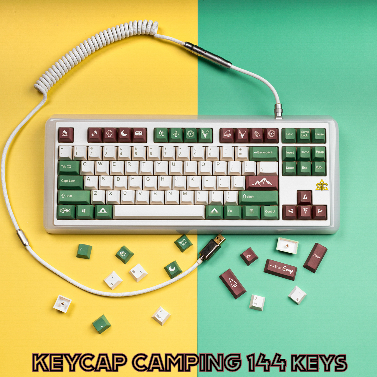 Keycap gmk camping r1 clone 144 nút bàn phím cơ profile cherry thick pbt