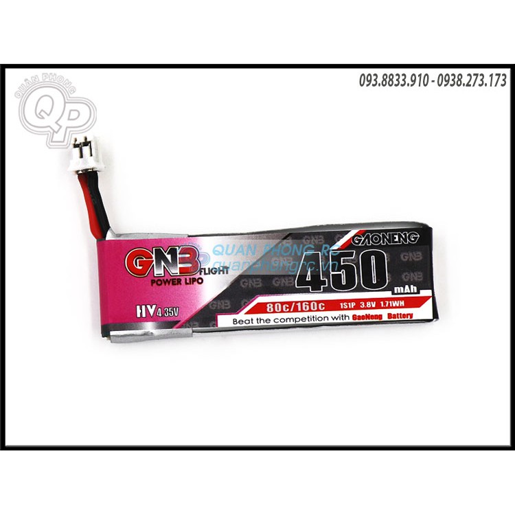 Pin gnb 1s - 450mah - 80c dành cho máy bay điều khiển