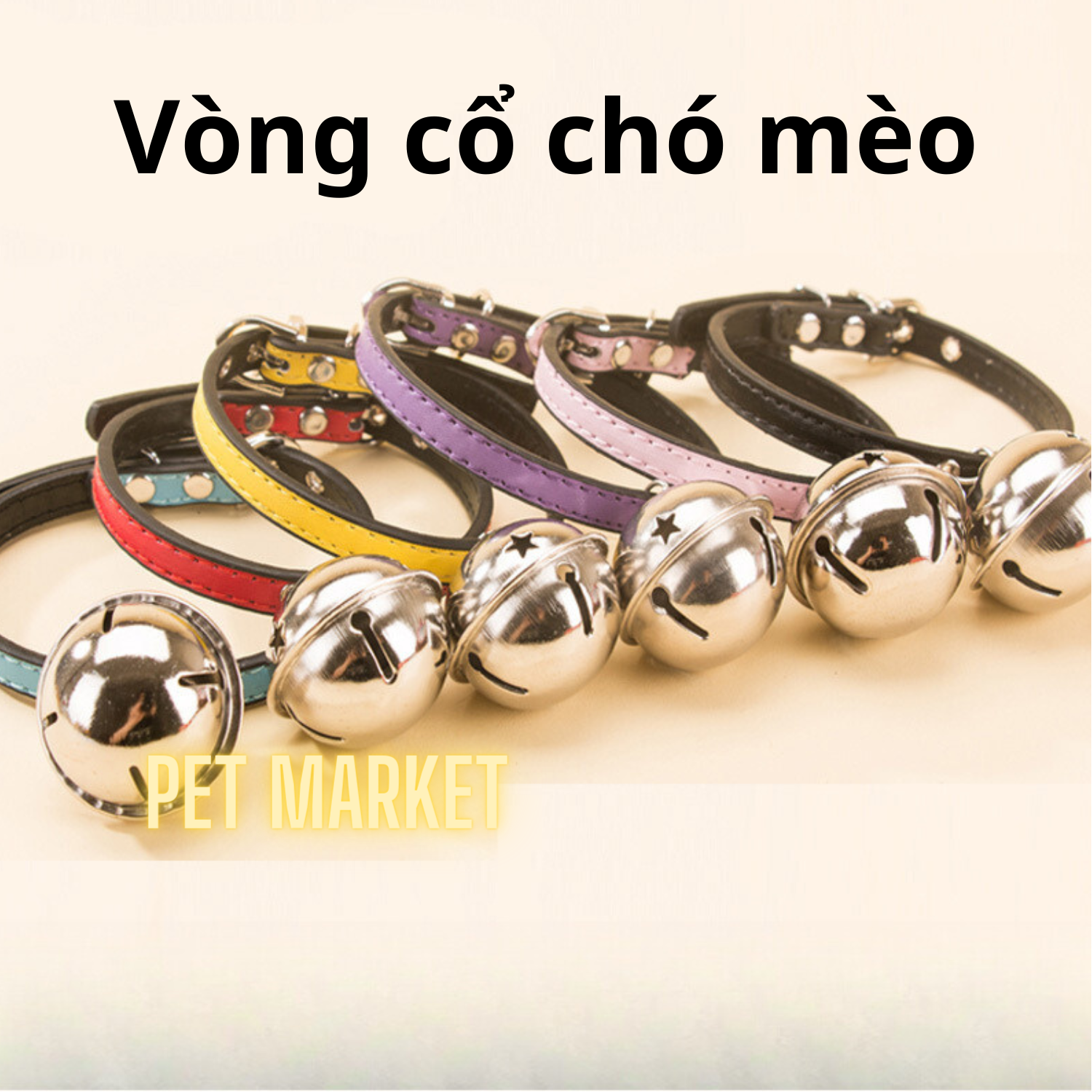 VÒNG CỔ DA MỀM CÓ CHUÔNG CHO CHÓ MÈO (màu ngẫu nhiên)