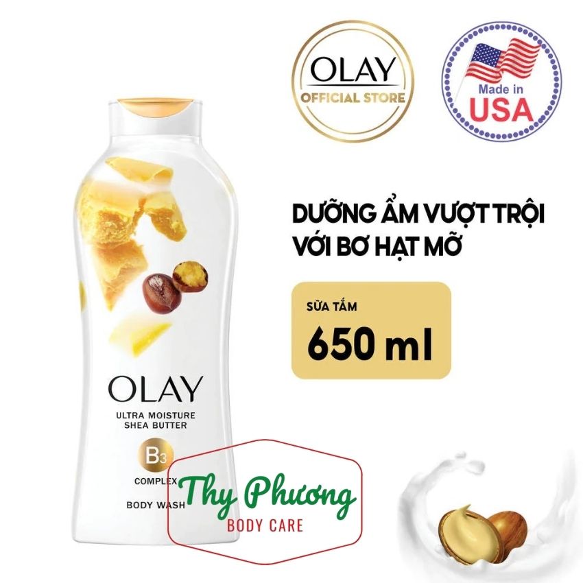[HCM]Sữa Tắm Dưỡng Ẩm Olay Ultra Moisture Shea Butter Body Wash 650ml - Nhập khẩu chính hãng từ Mỹ