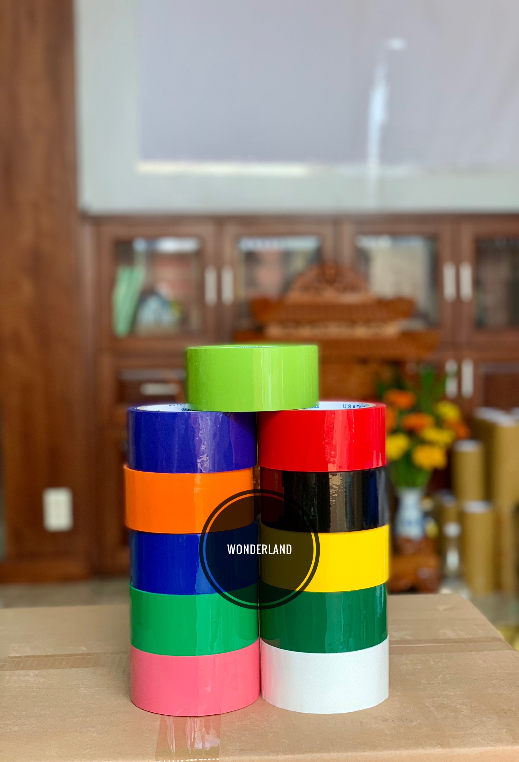 1 cây băng keo màu dán thùng 1kg, 48mm, nhiều màu khách chọn