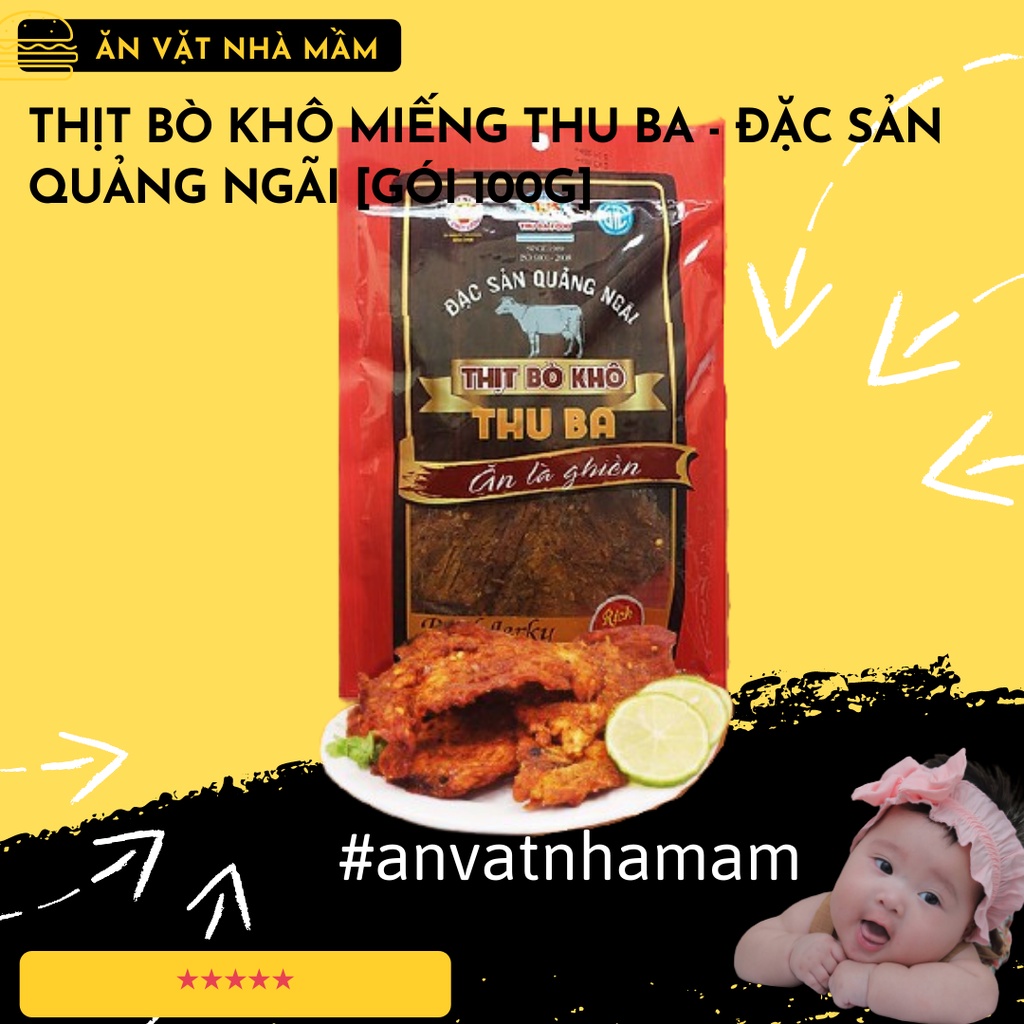 Thịt bò khô miếng thu ba - đặc sản quảng ngãi