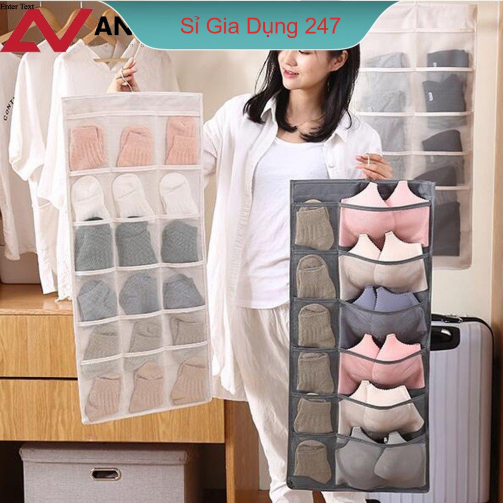 Túi treo đựng đồ lót, túi đựng đồ cá nhân linh tinh -2 mặt nhiều ngăn tiện ích 30 ngăn