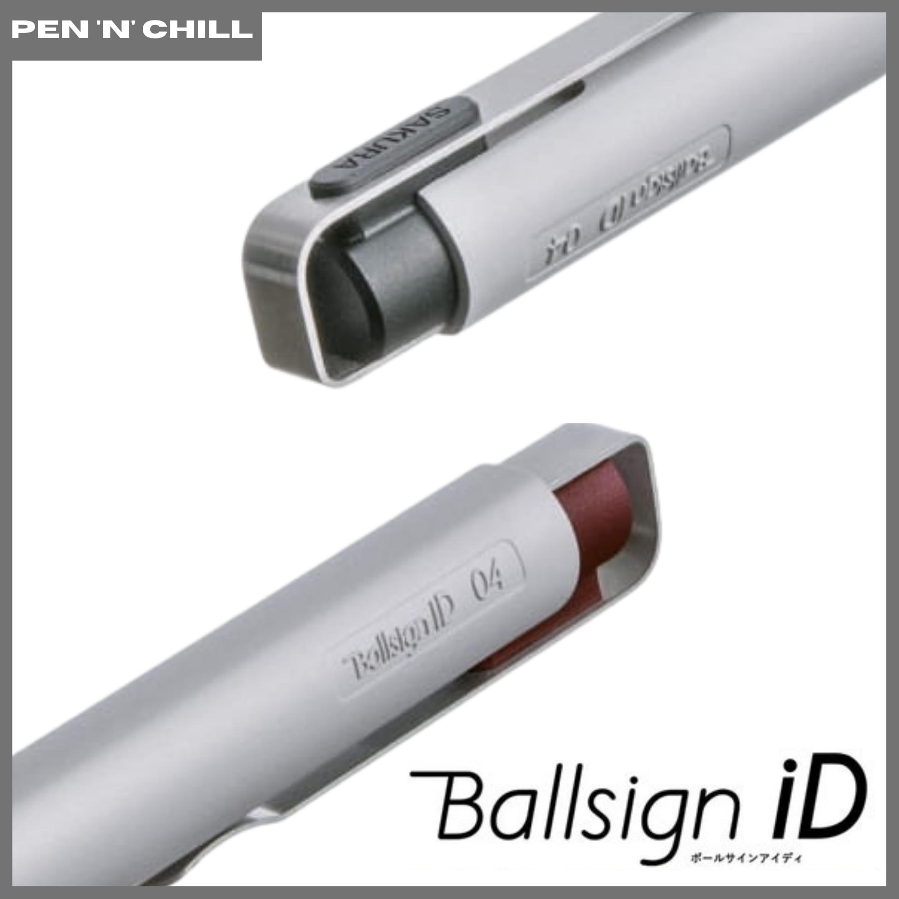 Bút bi gel sakura ballsign id - cỡ ngòi 0.5/0.4mm - 6 sắc thái của đen