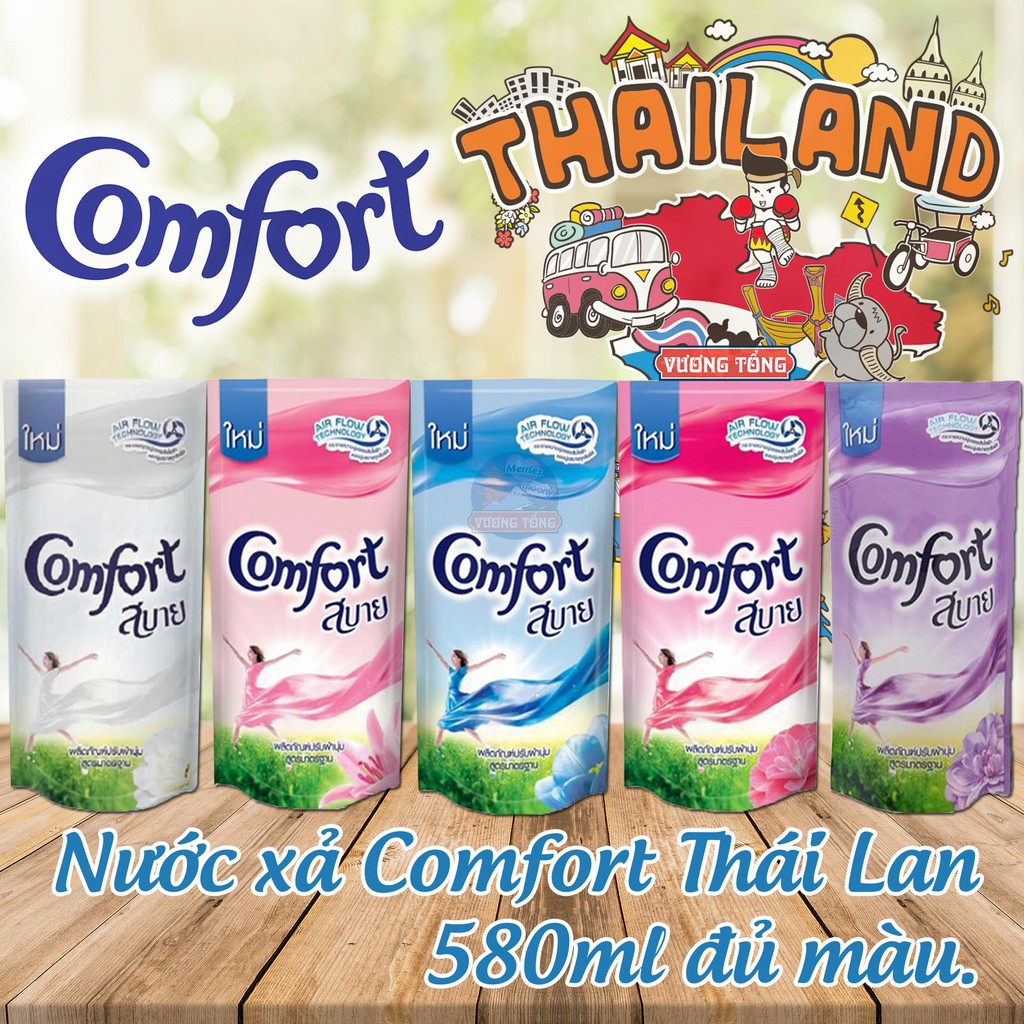 Combo 3 túi nước xả vải comfort thái lan 580ml
