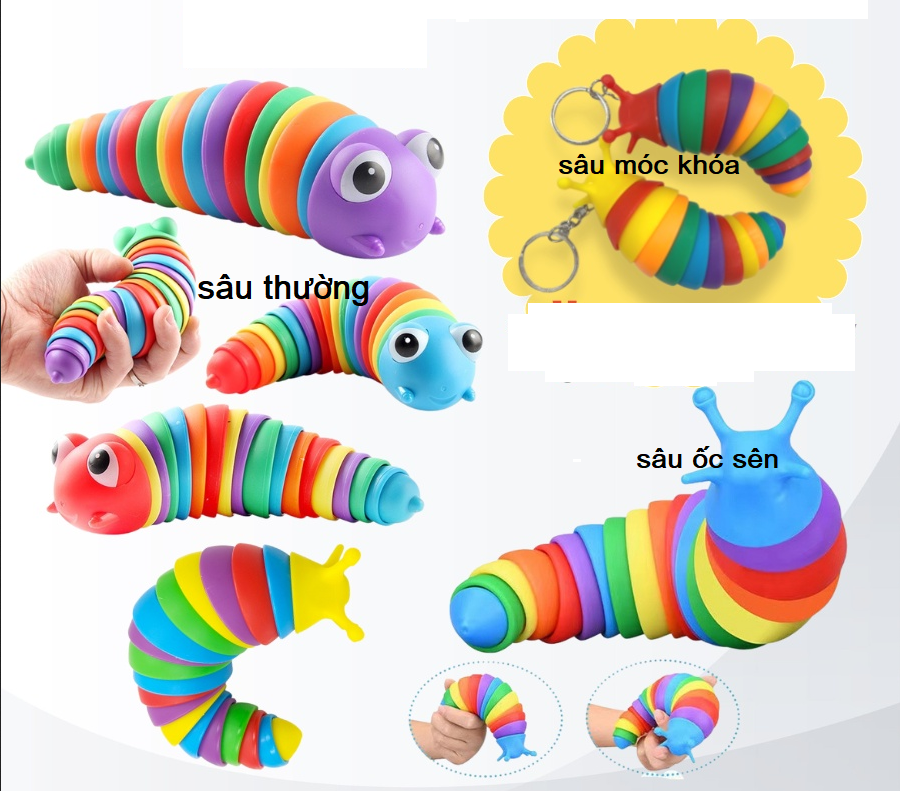 Con sâu - ốc sên, đồ chơi giải trí, giảm stress cho mọi lứa tuổi