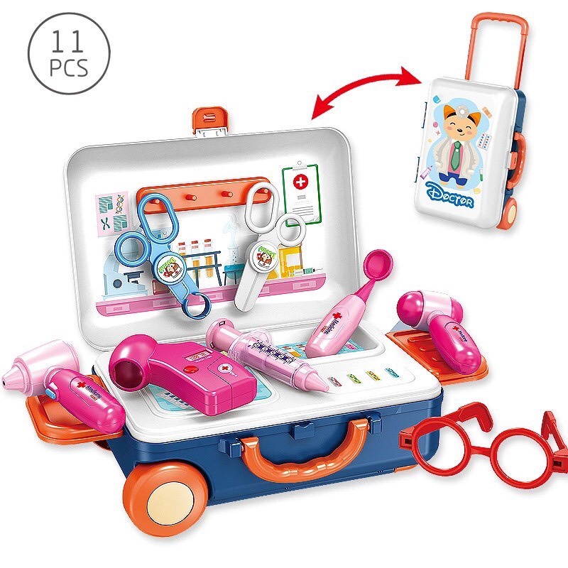 ĐỒ CHƠI VALI BÁC SĨ CÓ BÁNH XE KÉO CAO CẤP - KM SỮA NAN