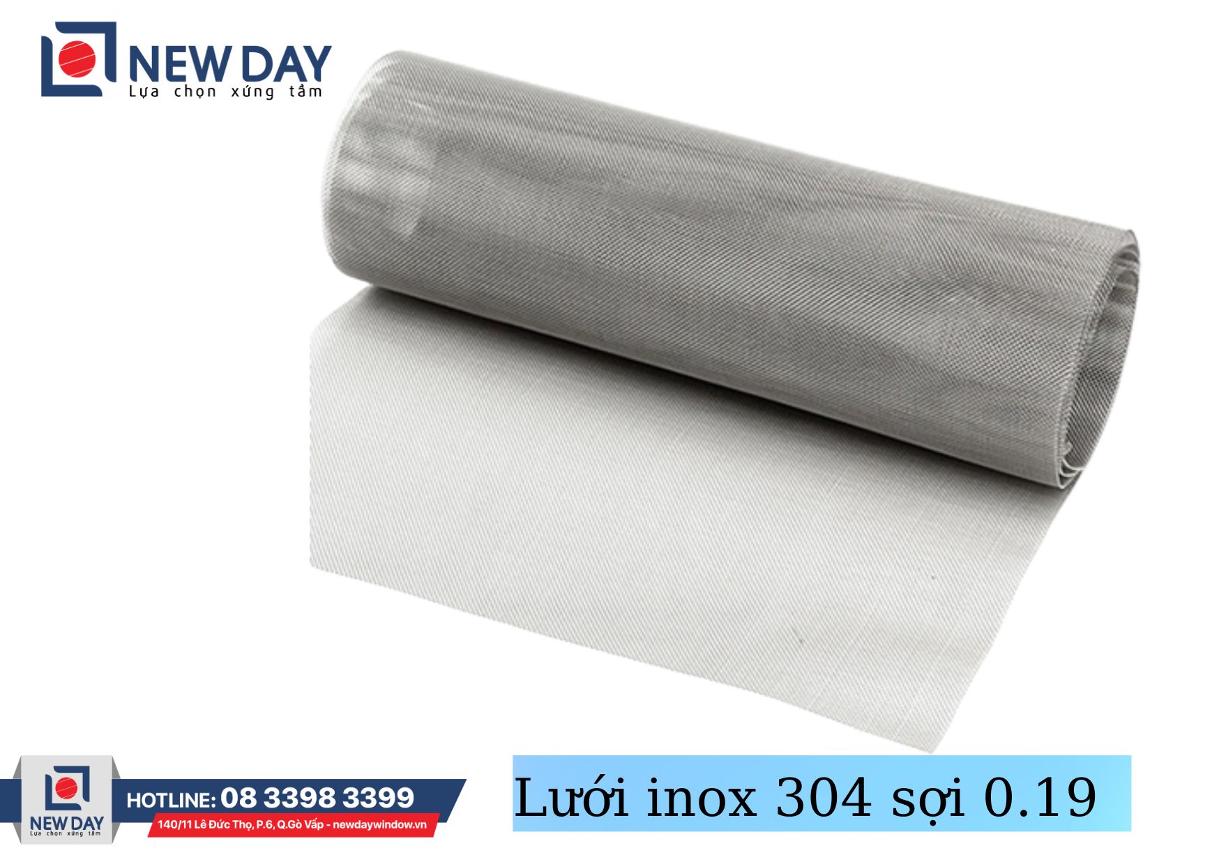 Lưới inox 304 chống muỗi, lưới chống chuột và côn trùng, sợi 0.19 mm, 20 lỗ lưới/inch