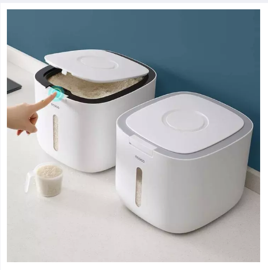 . hũ đựng gạo ecoco e2005,thùng đựng gạo chống ẩm cao cấp thông minh, loại 10kg, tiện ích, nhỏ gọn tặng kèm cốc đong gạo