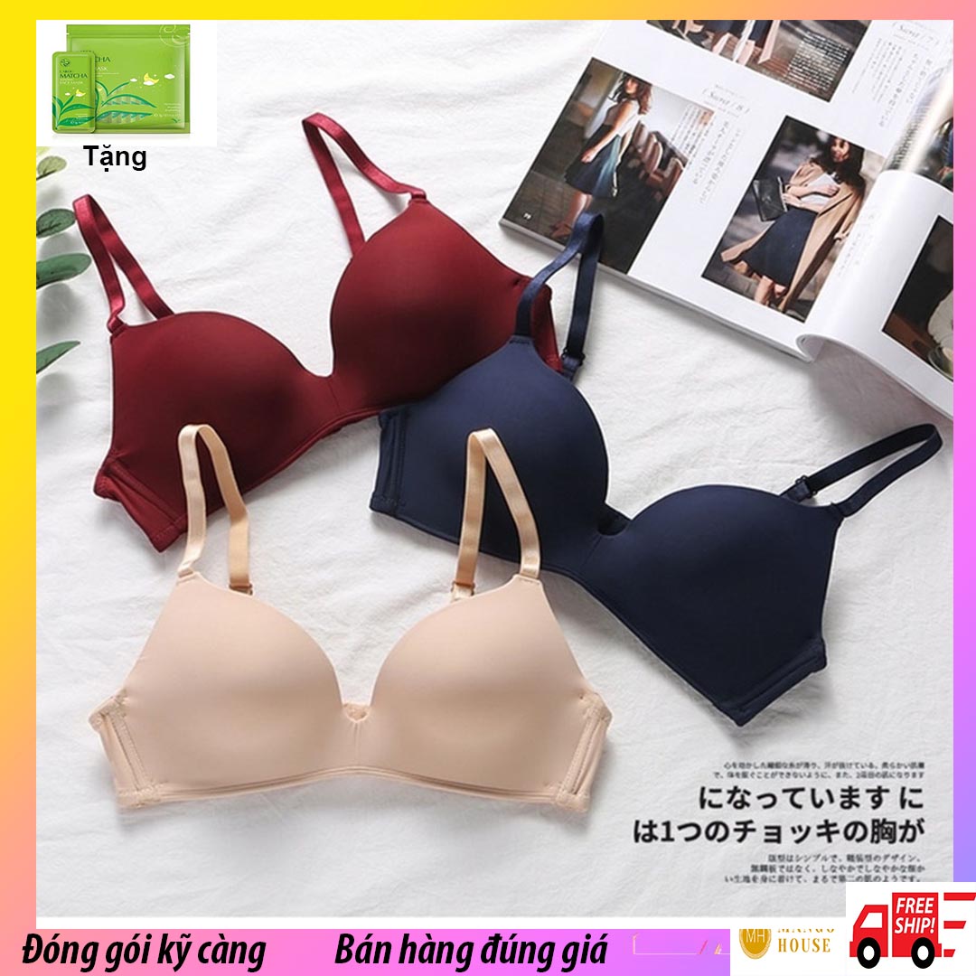 Áo lót không gọng mút mỏng ôm ngực xuất Nhật- Nâng ngực, thoáng mát, siêu sexy, không tràn ngực sang hai bên, dễ chịu, thoải mái-Tặng kèm 01 gói mặt nạ dưỡng da- Áo lót thái, áo lót su đúc, áo lót nâng ngực, áo lót không gọng, bra nữ
