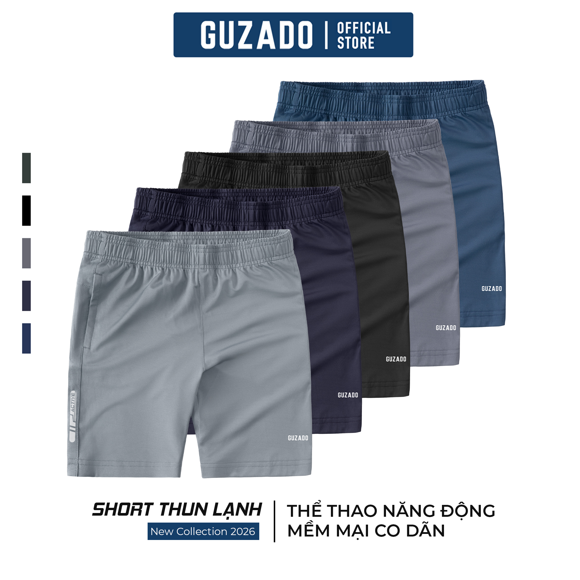  Combo 2 Quần Short Thun Lạnh Thương Hiệu GUZADO Co Giãn 4 Chiều Vận Động Thoải Mái Thiết Kế Năng Động Trẻ Trung GSR2602 