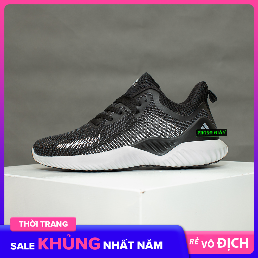Giày Sneaker Nam Giày Thể Thao Nam Alphabounce A58 màu đen trắng giày chạy bộ nam giày ulzzang nam
