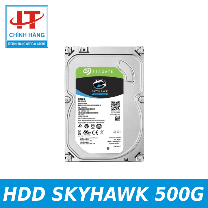 Ổ Cứng Camera HDD Seagate Skyhawk 500GB - Chuyên Dùng Cho Hệ Thống Camera - Hàng Chính Hãng