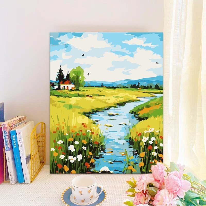 KHUNG 1.6 CM- Tranh sơn dầu số hóa rẻ,đẹp,tranh tô màu theo số- ĐÃ CĂNG KHUNG 40x50,CÓ SƠN BÓNG-MÀU-CỌ-MÓCTREO