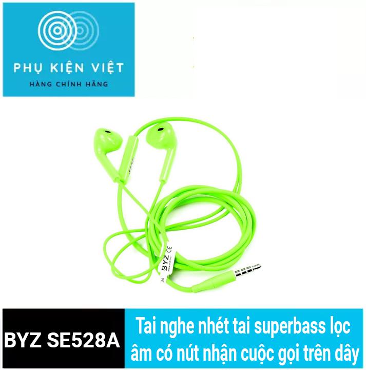 Tai nghe BYZ SE528A Super Bass có nút nhận cuộc gọi trên dây cáp