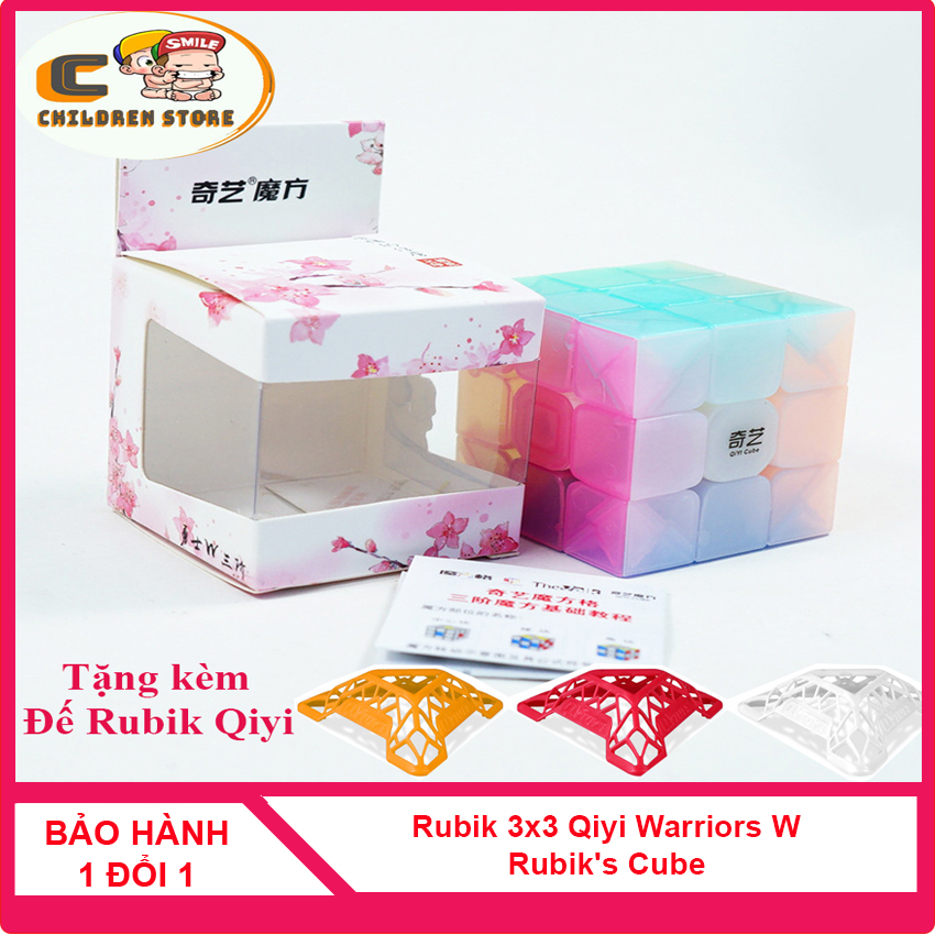 [MUA 1 TẶNG 1] Rubik 3x3 Qiyi Warriors W Rubik's Cube màu thạch trong suốt, tốc độ xoay nhanh, sang trọng [TẶNG] Đế  Rubik trị giá 10.000