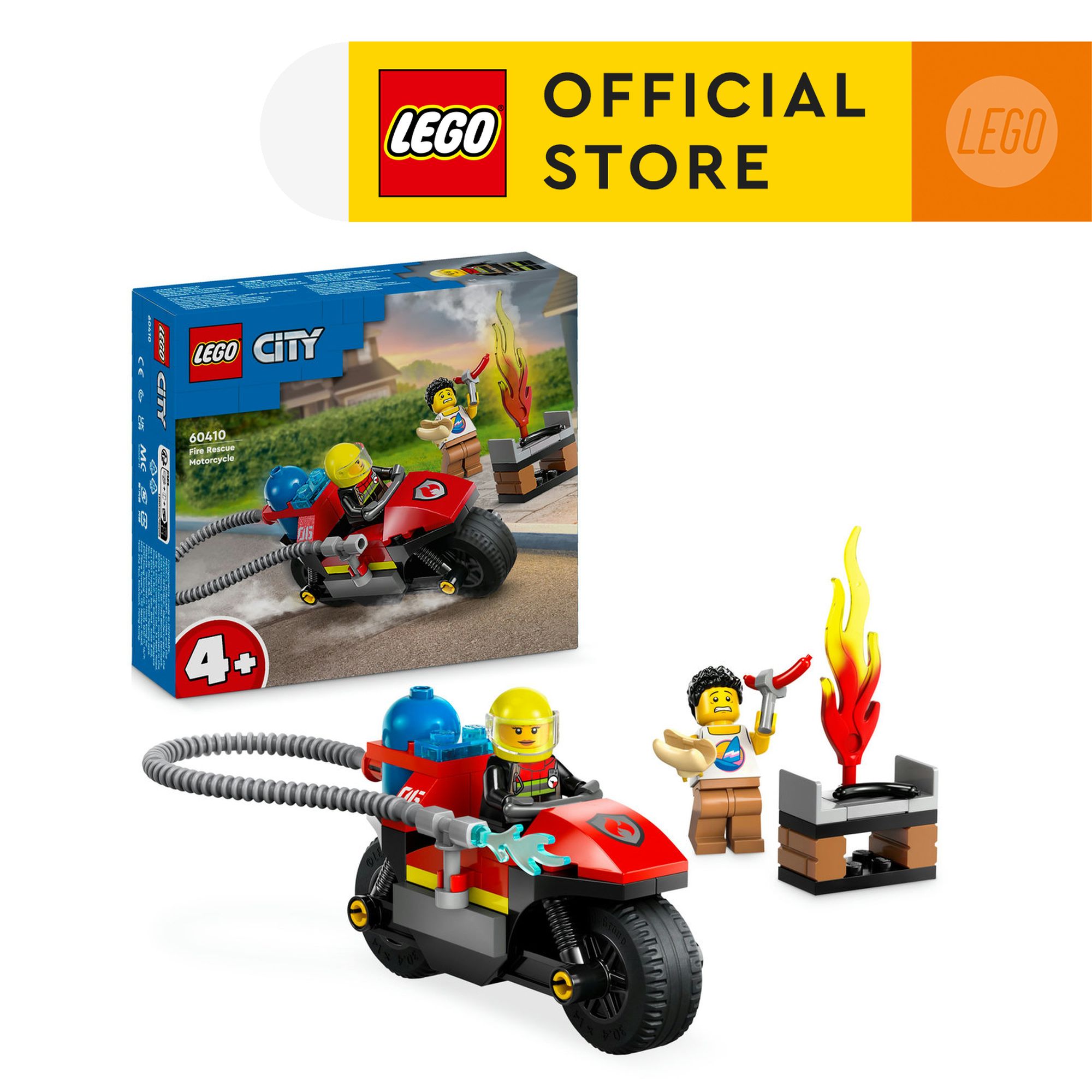 Lego city 60410 đồ chơi lắp ráp xe mô tô cứu hỏa