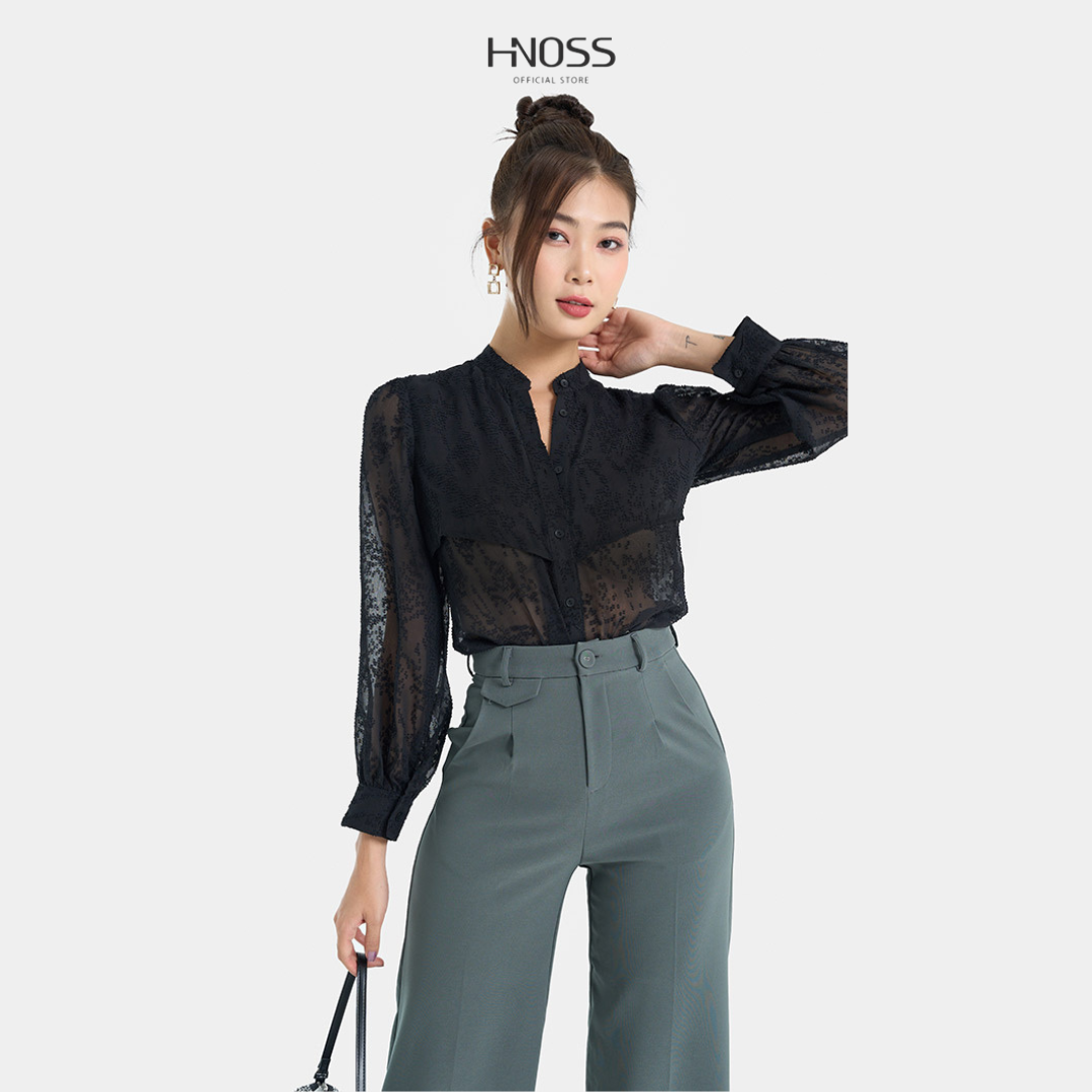 Áo sơmi nữ thời trang hnoss basic form rộng hnasm016