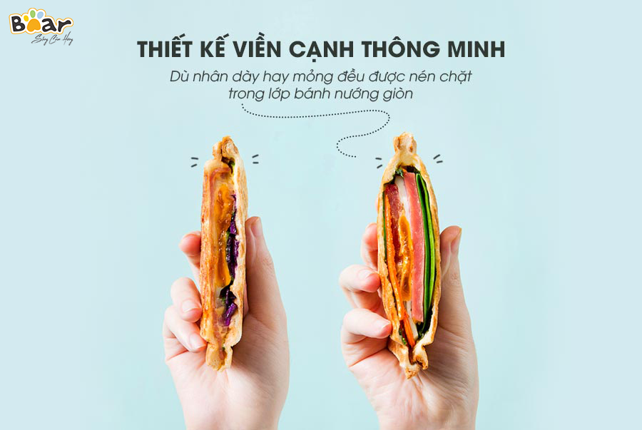 Máy kẹp nướng bánh mì sandwich & waffle Bear DPC-P06N2 cho bữa sáng tiện lợi