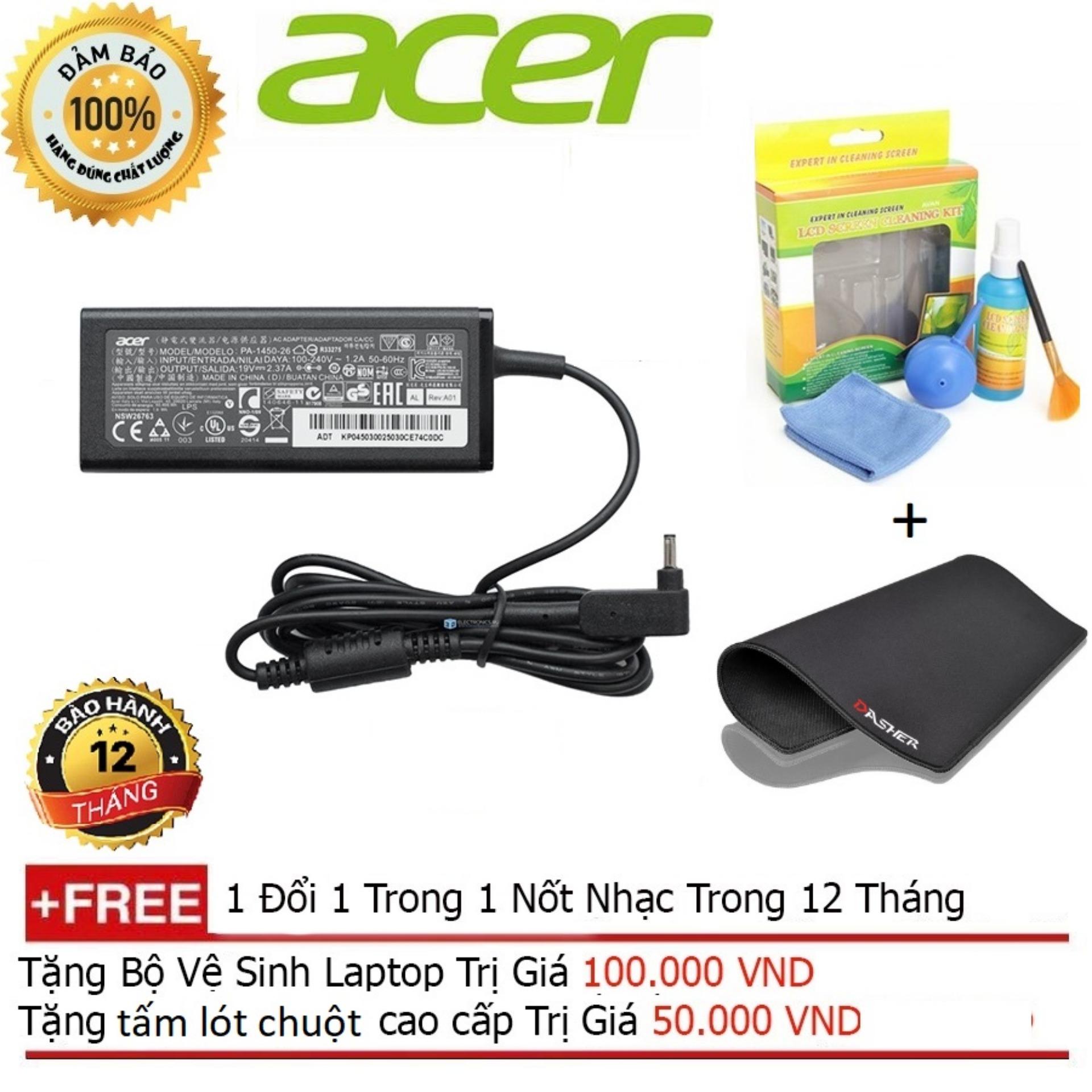 SẠC LAPTOP ACER 19V-2.37A CHÂN NHỎ HÀNG ZIN CAO CẤP * BẢO HÀNH 12 THÁNG, 1 ĐỔI MỚI !!!