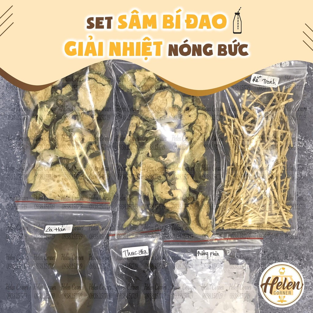 Sâm bí đao - set nguyên liệu nấu sâm bí đao giải nhiệt
