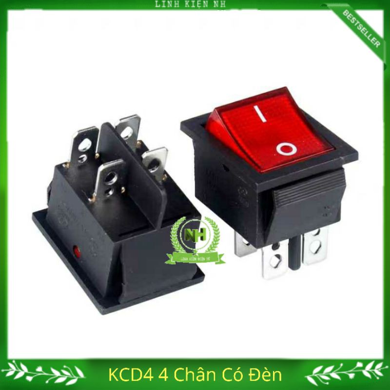 5 chiếc công tắc bập bênh - kcd4 16a/250v 4pin 31x25mm
