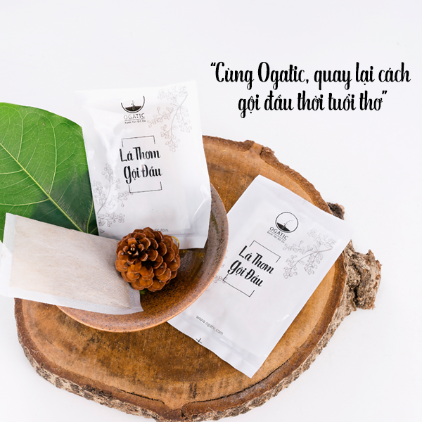 Lá thơm gội đầu ogatic dạng trà túi lọc bồ kết, hương nhu 1 gói