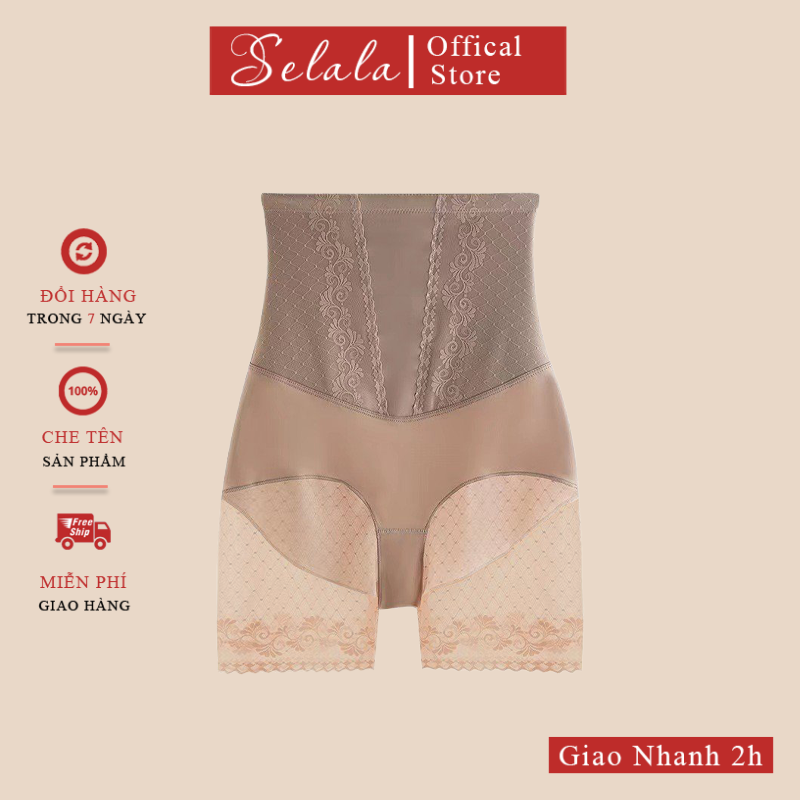 Quần gen bụng selala xiết eo ôm nâng 2 - 3cm chất phối chân ren mềm mịn thoáng mát qg17