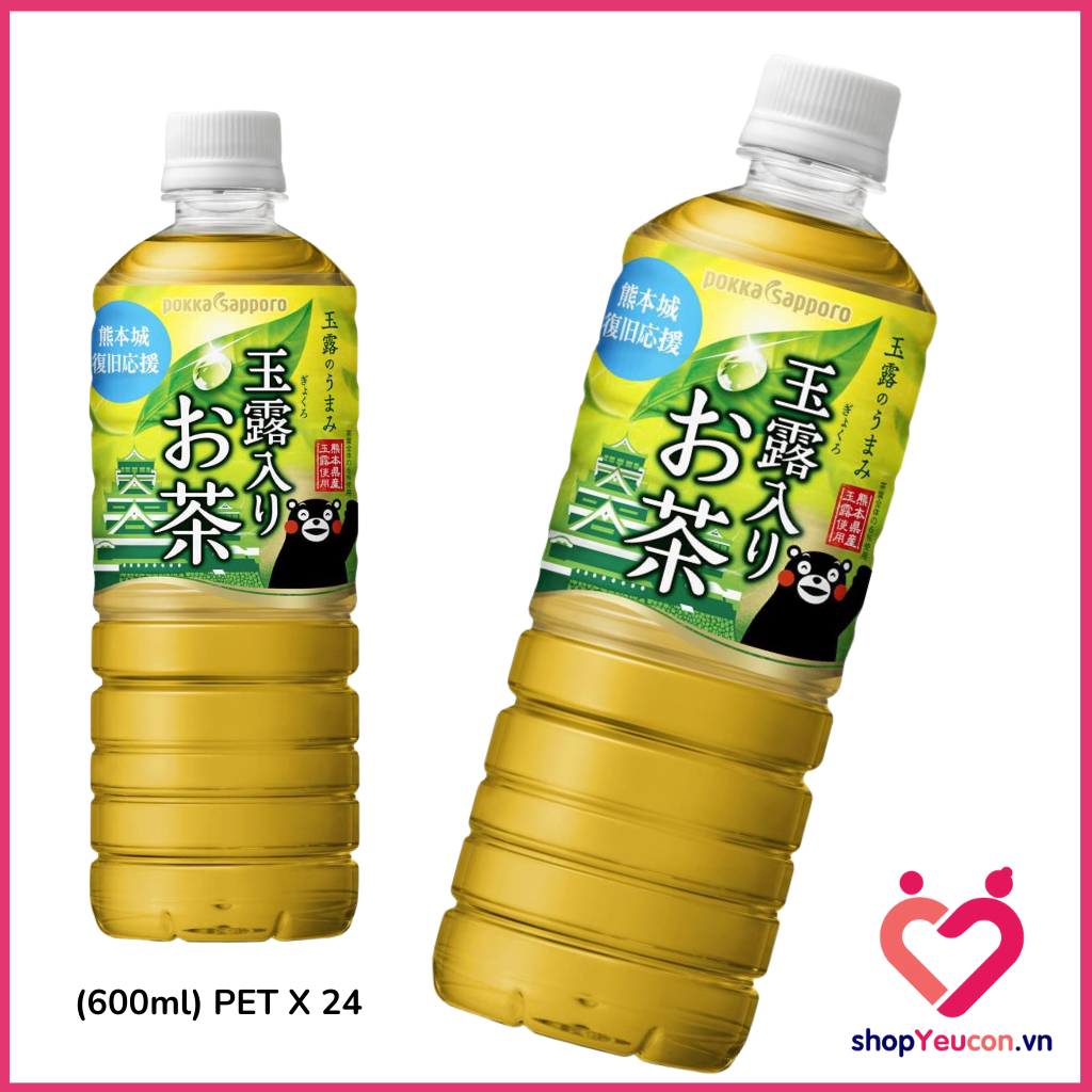 Nước giải khác trà xanh Gyokuro Pokka chai 600ml cao cấp nhật bản T4/2024
