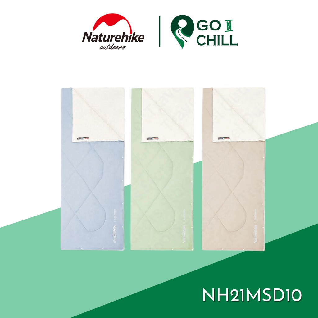 Túi ngủ cotton siêu nhẹ du lịch dã ngoại cắm trại Naturehike NH21MSD10, túi ngủ văn phòng