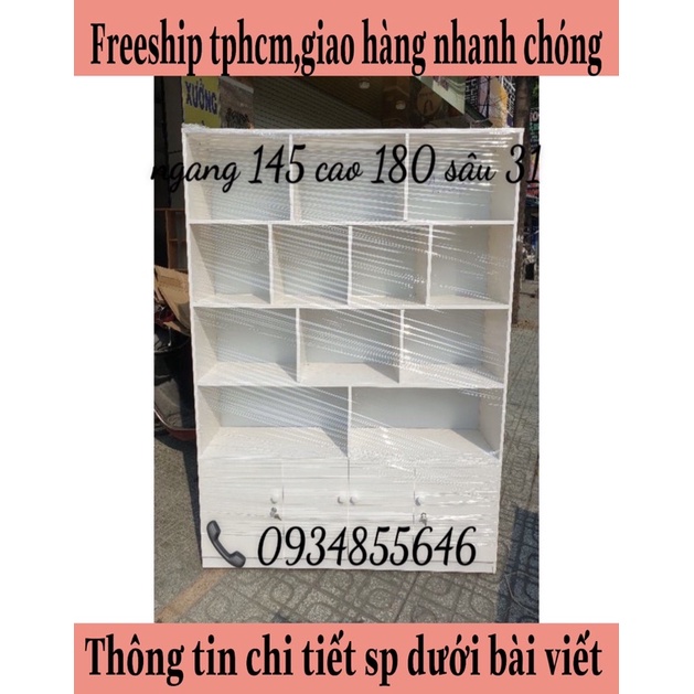 Kệ trưng bày nhựa đài loan 145x180x31 trắng
