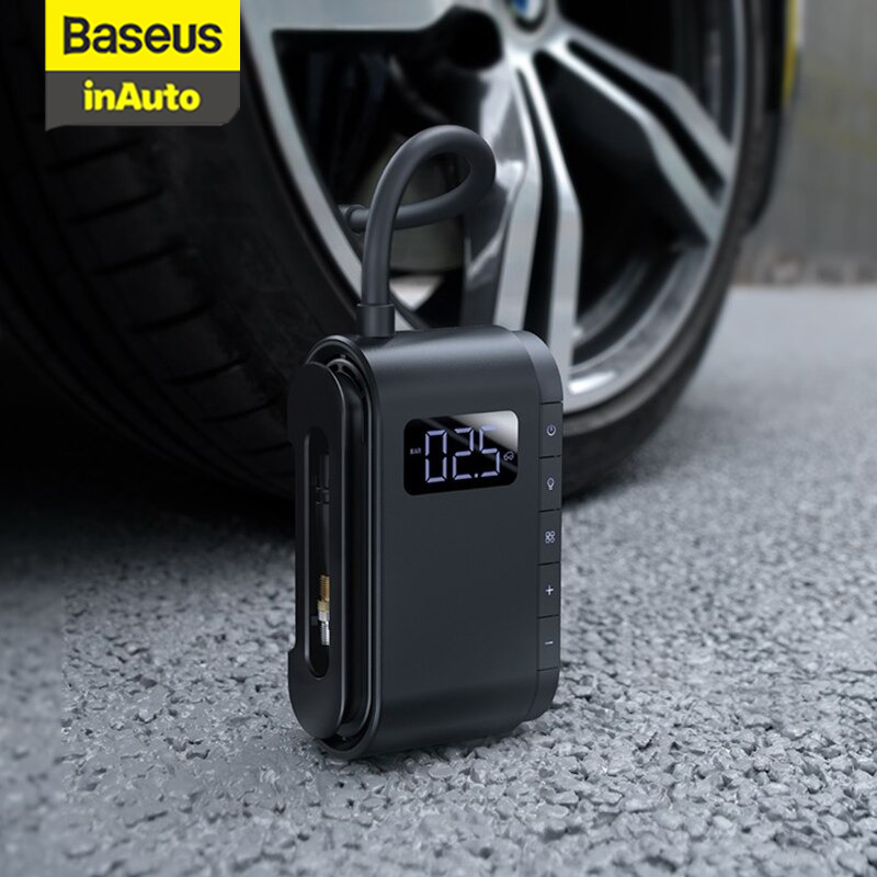 Máy bơm hơi thông minh Baseus công suất 45W nhiều chế độ Máy Bơm Hơi Lốp Xe Protable tích điện 4000Mah