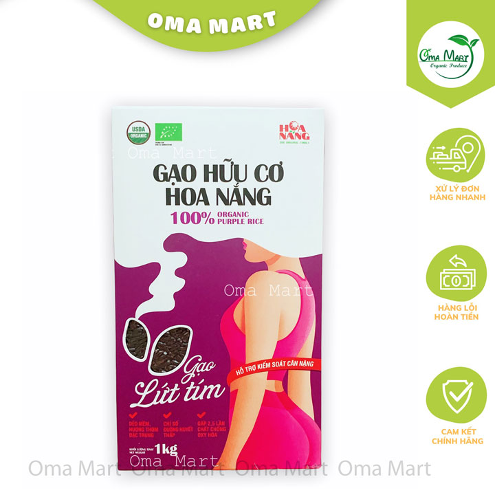 Gạo lứt tím hữu cơ Hoa Nắng 1kg