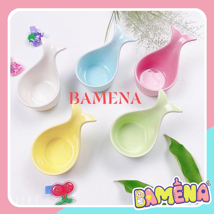Bát ăn dặm gốm sứ cao cấp hình cá voi dành cho bé tập ăn dặm kiểu Nhật bamena AD03