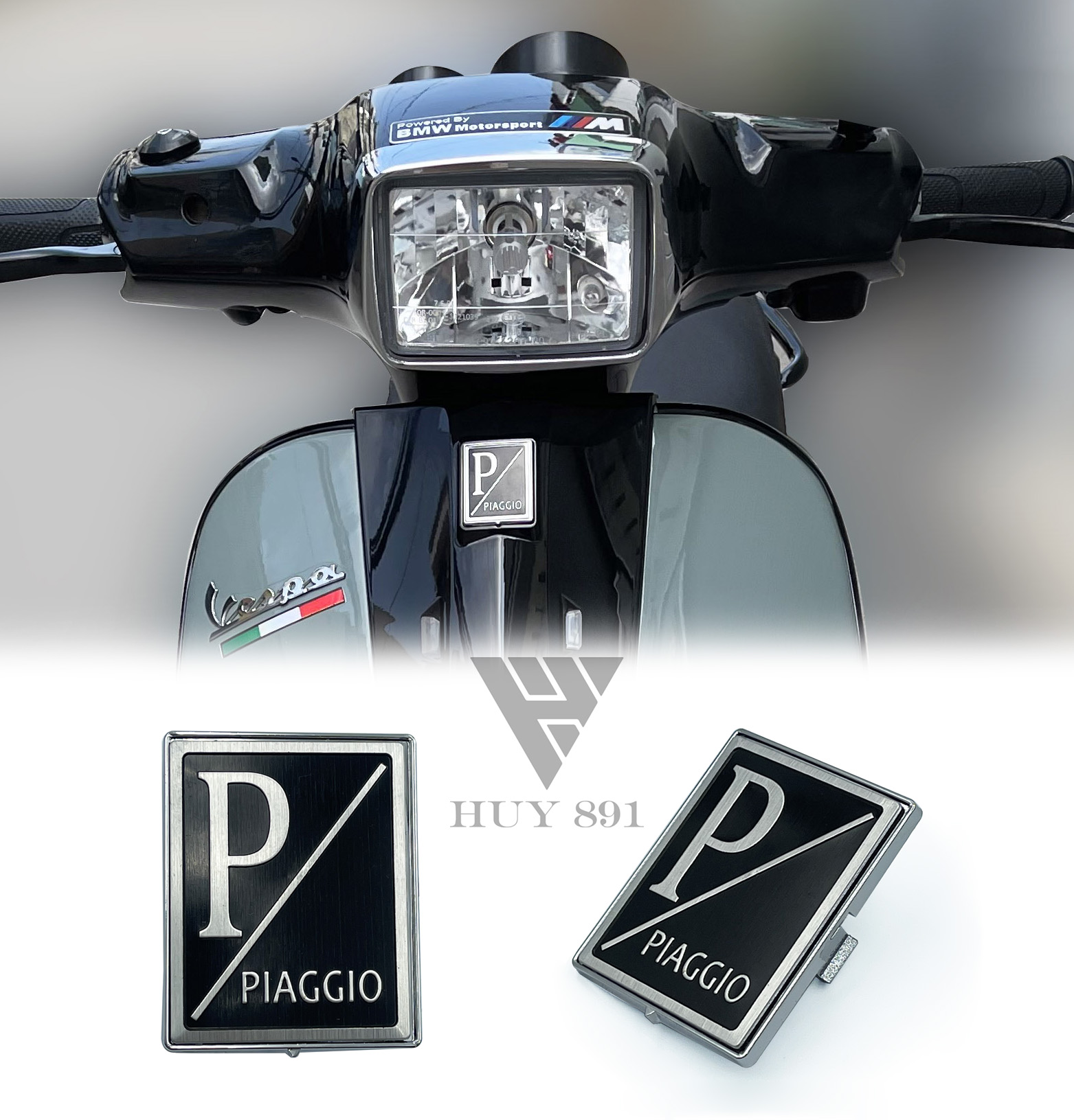 Logo p đen dành cho xe vespa sprint primavera lx s gts