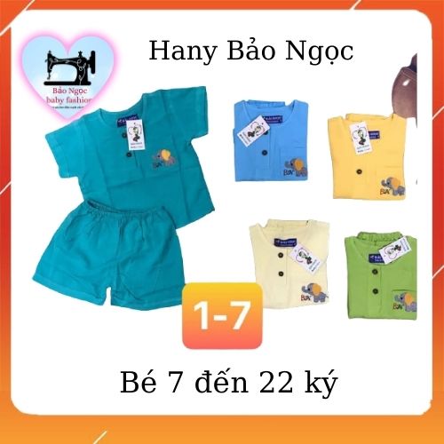 Bộ Quần áo bé trai Bảo Ngọc cho bé từ 7 đến 22 kg vải tole lanh Việt Thắng thích hợp mặc hè, đi cho đi chơi
