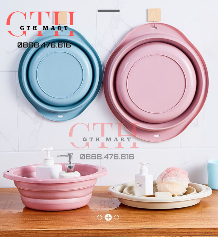 Chậu rửa mặt gấp gọn Silicone , chậu rửa đứng cho trẻ em -GTH MART