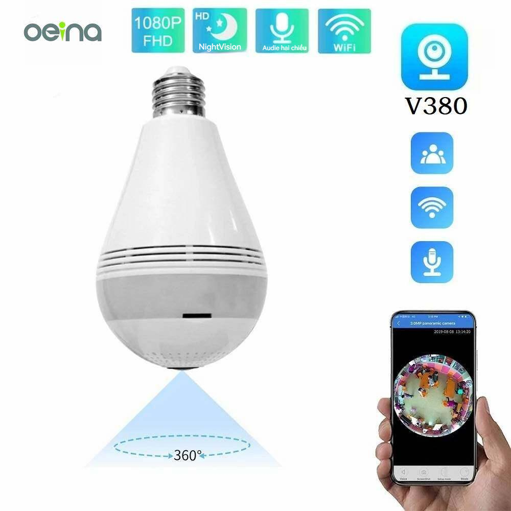 V380 pro wifi bulb camera toàn cảnh 360 ° vr nhà thông minh hd camera không dây 3mp đèn led camera quan sát camera an ninh