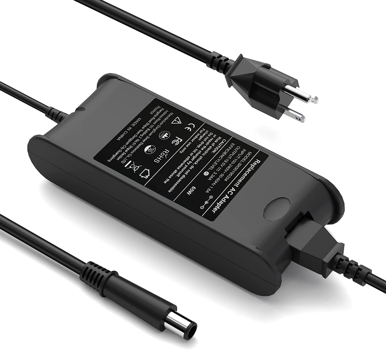 19.5V 3.34A 65W Laptop Charger Replacement for Dell Latitude E5430 E6410 E5440 E5470 E6420 E6430 E6440 E6540 E7250 E7440 E7450 5400 5480 5490 7480 7490 LA65NM130 HA65NM130 AC Adapter Power Supply Cord