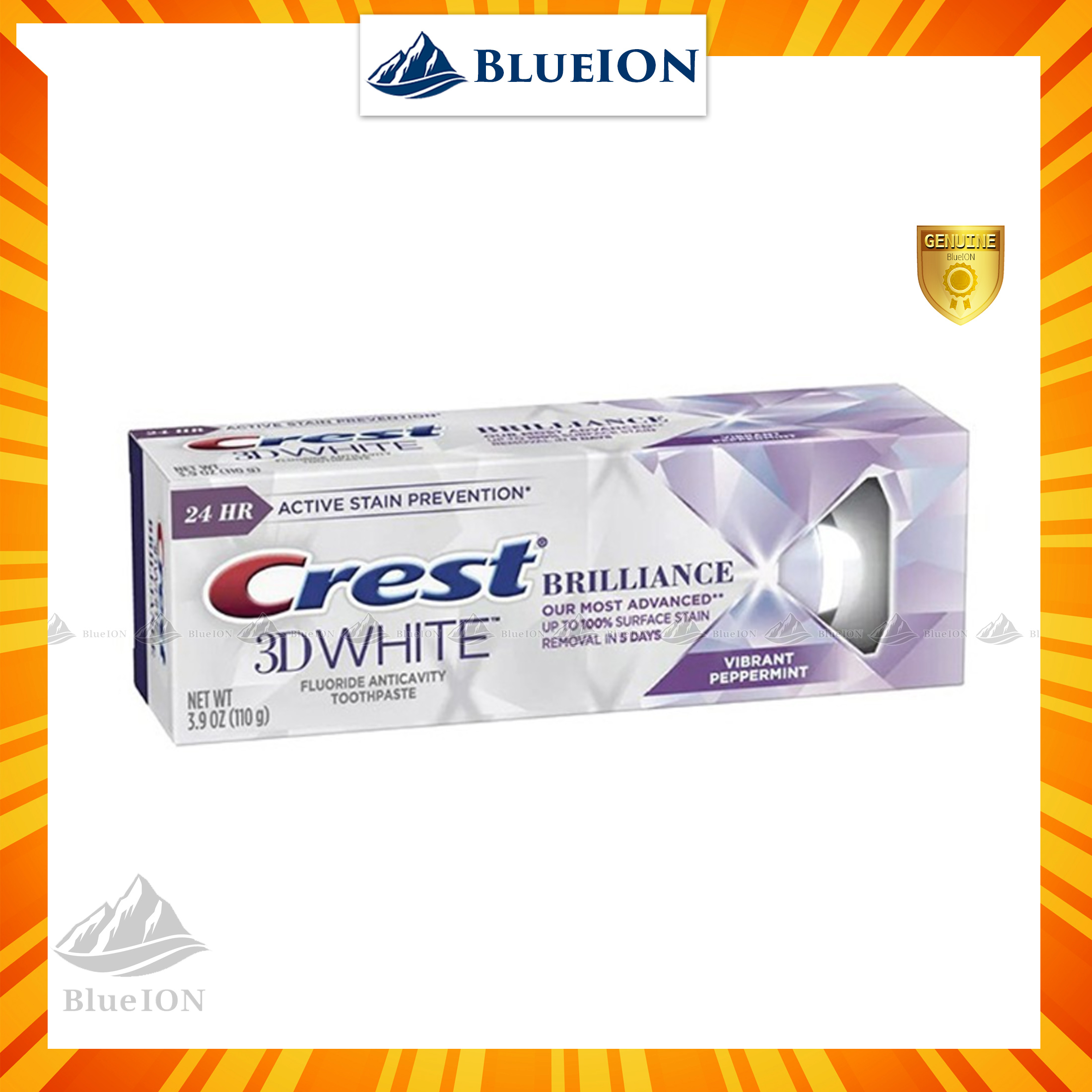 Kem đánh răng Crest 3D White Brilliance Vibrant Peppermint